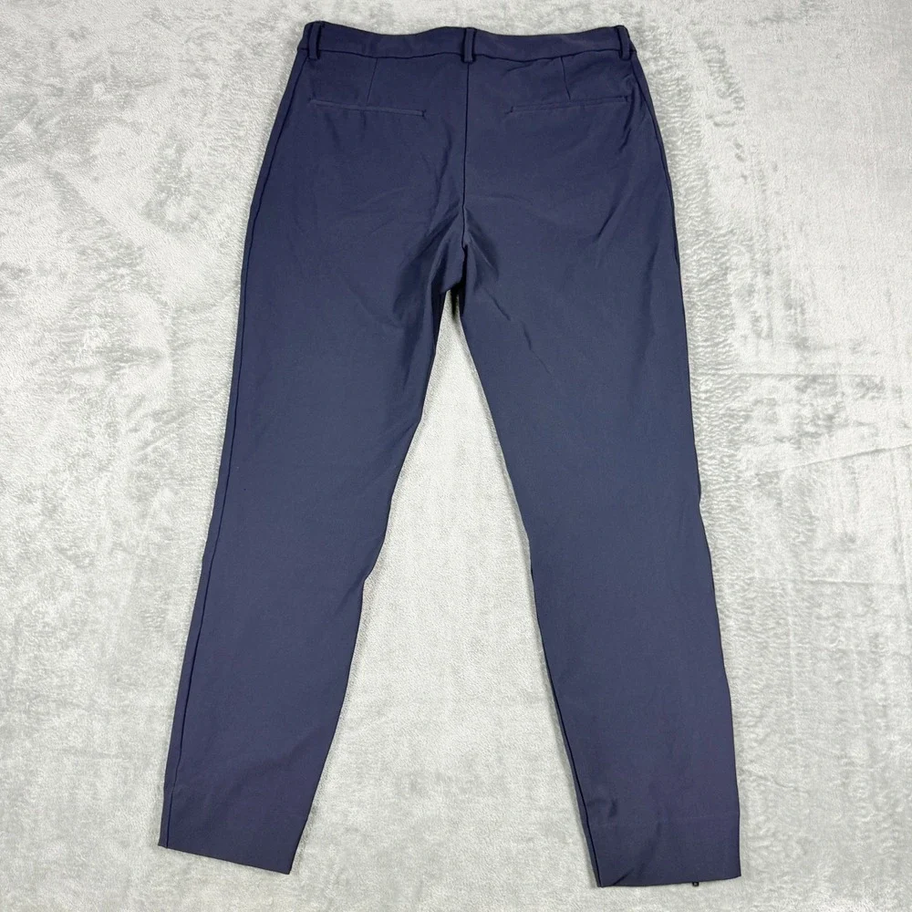 J.Lindeberg Womens 32 Maria Golf Pant Navy Blue Stretch Slim Tapered Ankle Zip
